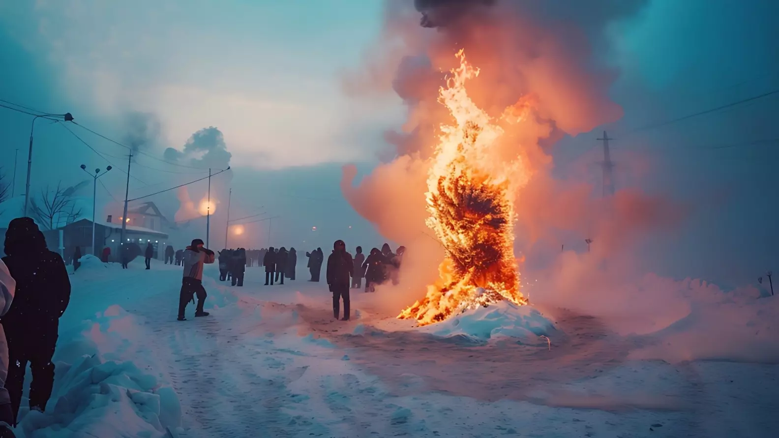 Сожжение чучела завершило масленичные гуляния в Хабаровске