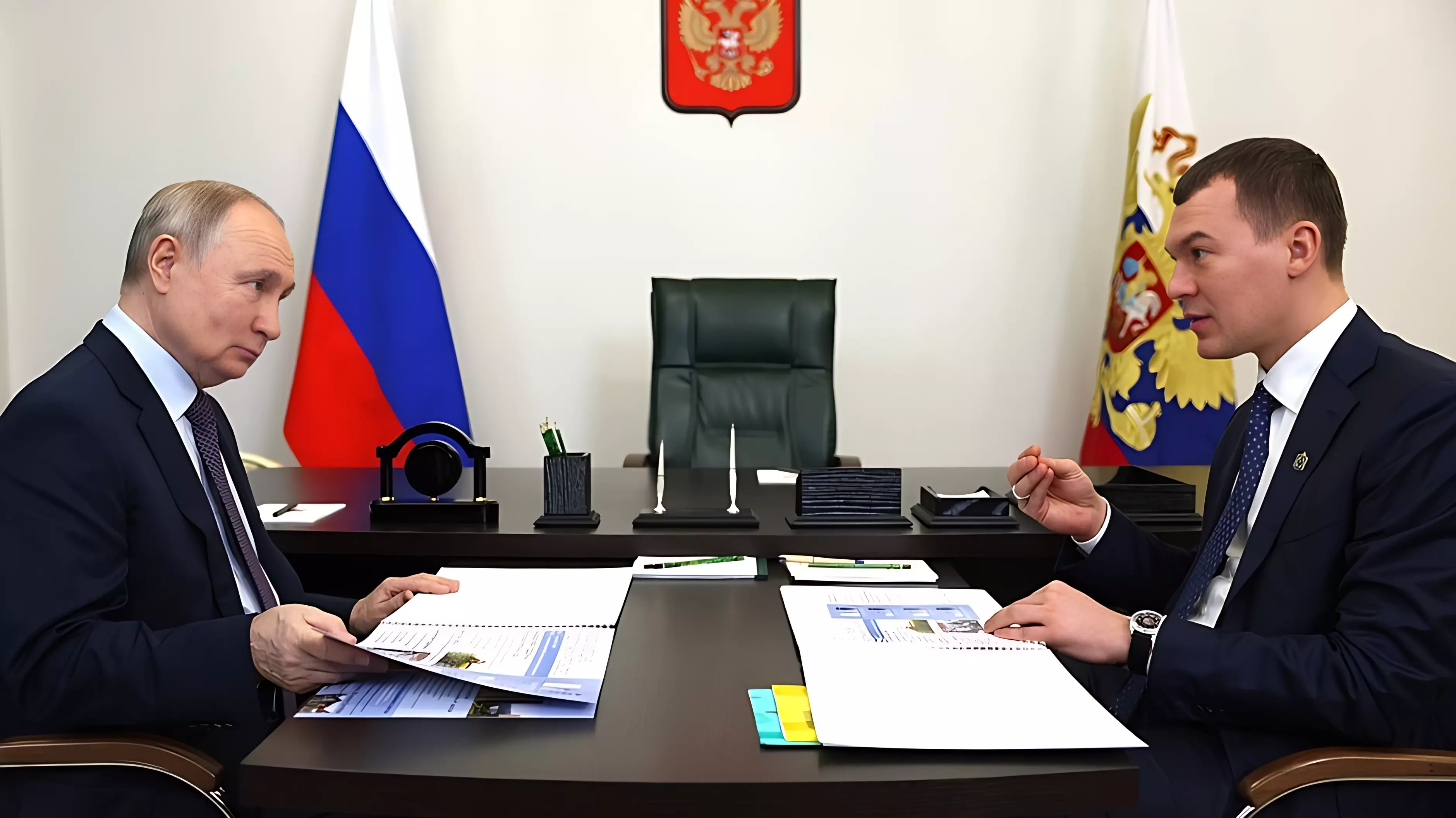 Михаил Дегтярев и Владимир Путин провели рабочую встречу