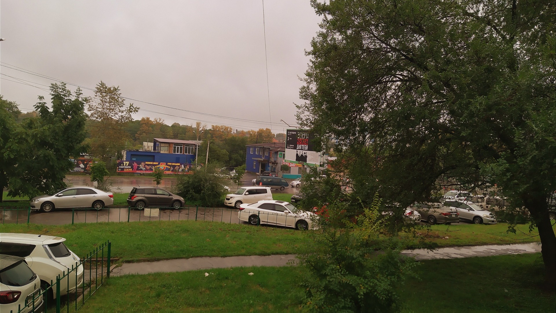 Ливень усиливается в Хабаровске