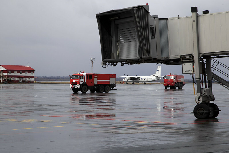 В аэропорту Хабаровска при взлёте загорелся самолёт