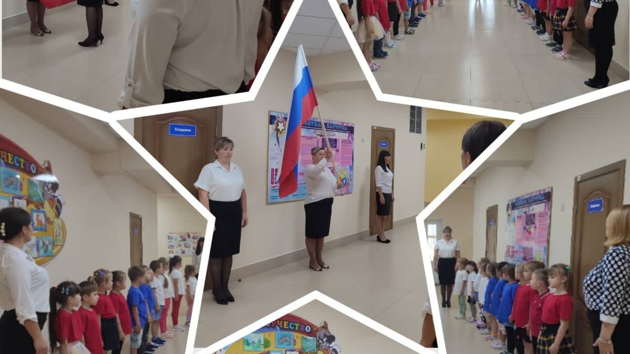 Детсадовцы теперь начинают неделю с поднятия флага России в Хабаровском районе
